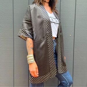 GAP Black and White Patterned Kimono Jacket Sz XS
